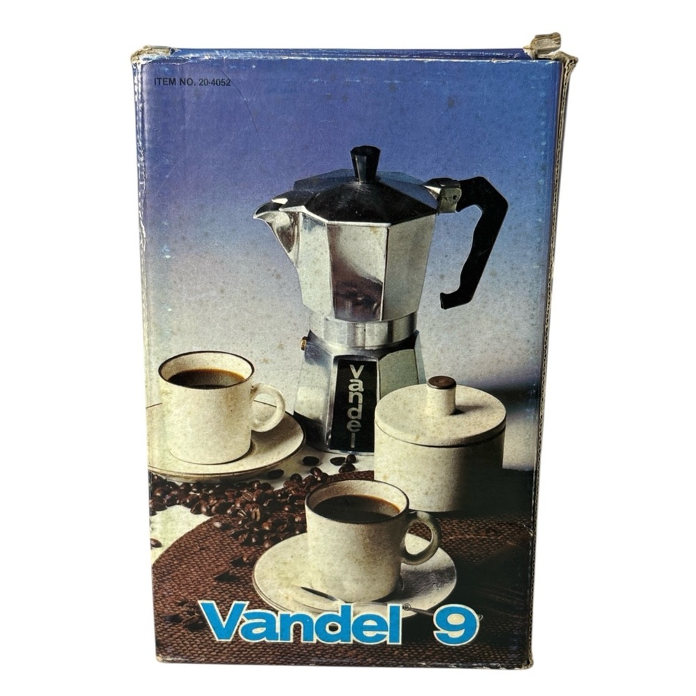 Vandel Aluminum 9 Cup Moka Pot Coffee Maker Stovetop Espresso Percolator Italy